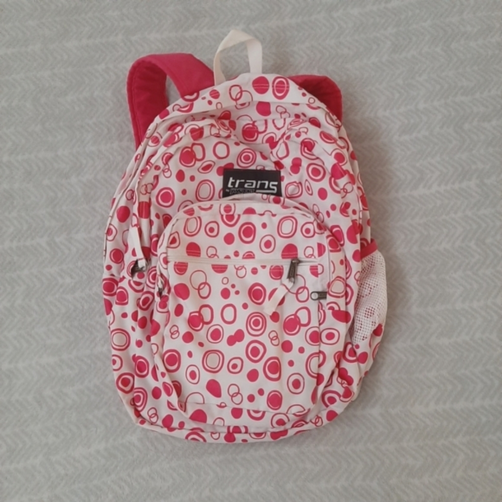 Hot pink and white backpack